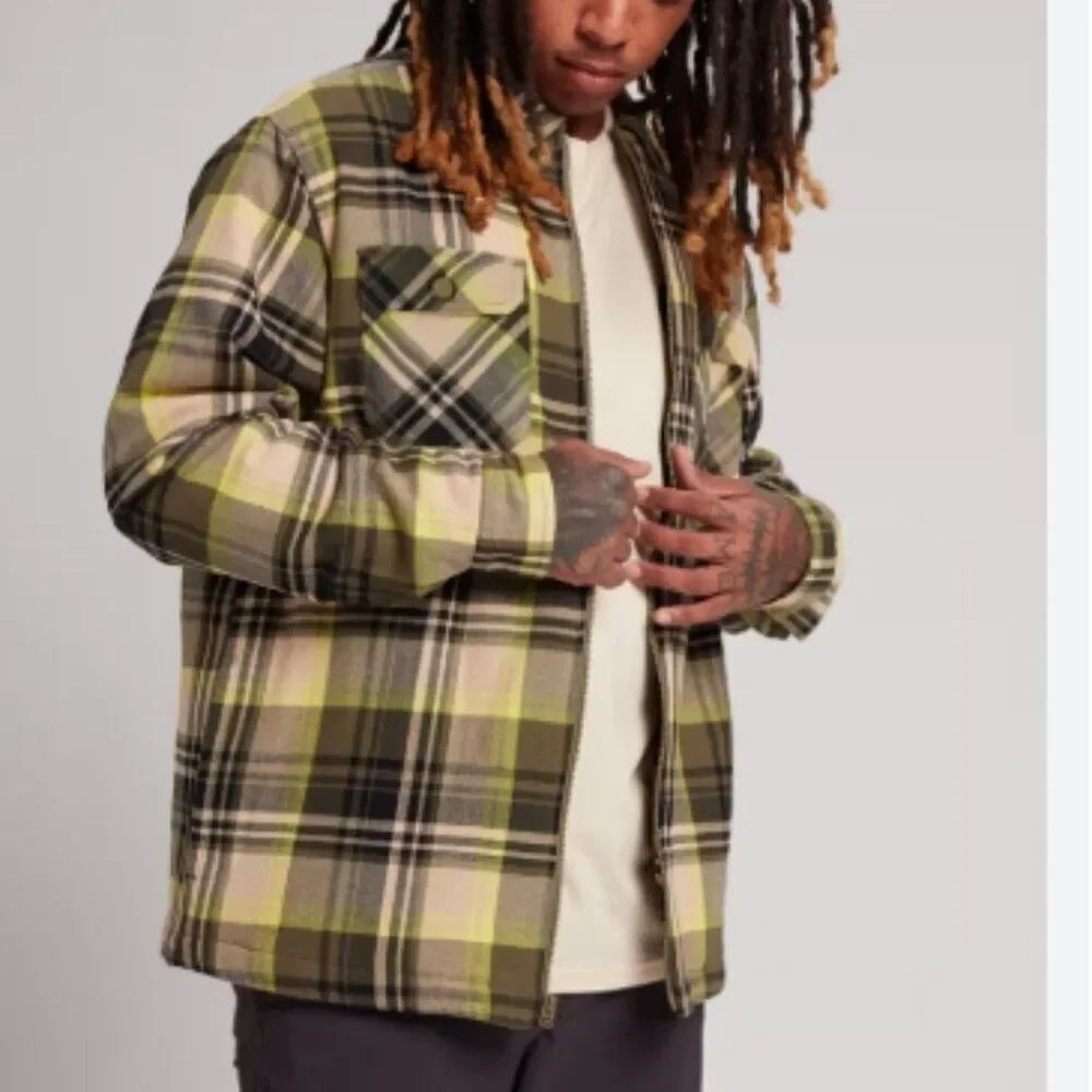 Burton Men's Brighton Insulated Flannel 2021 in Keef Stump Plaid in Size S